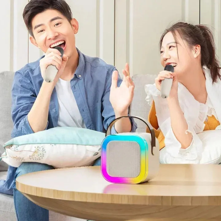 Mini Karaoke Bluetooth Speaker, Wireless Bluetooth Speaker, Portable Bluetooth Speaker, Party LED Lights Wireless Speaker Mini Karaoke Bluetooth Speaker, Wireless Bluetooth Speaker, Portable Bluetooth Speaker, Party LED Lights Wireless Speaker